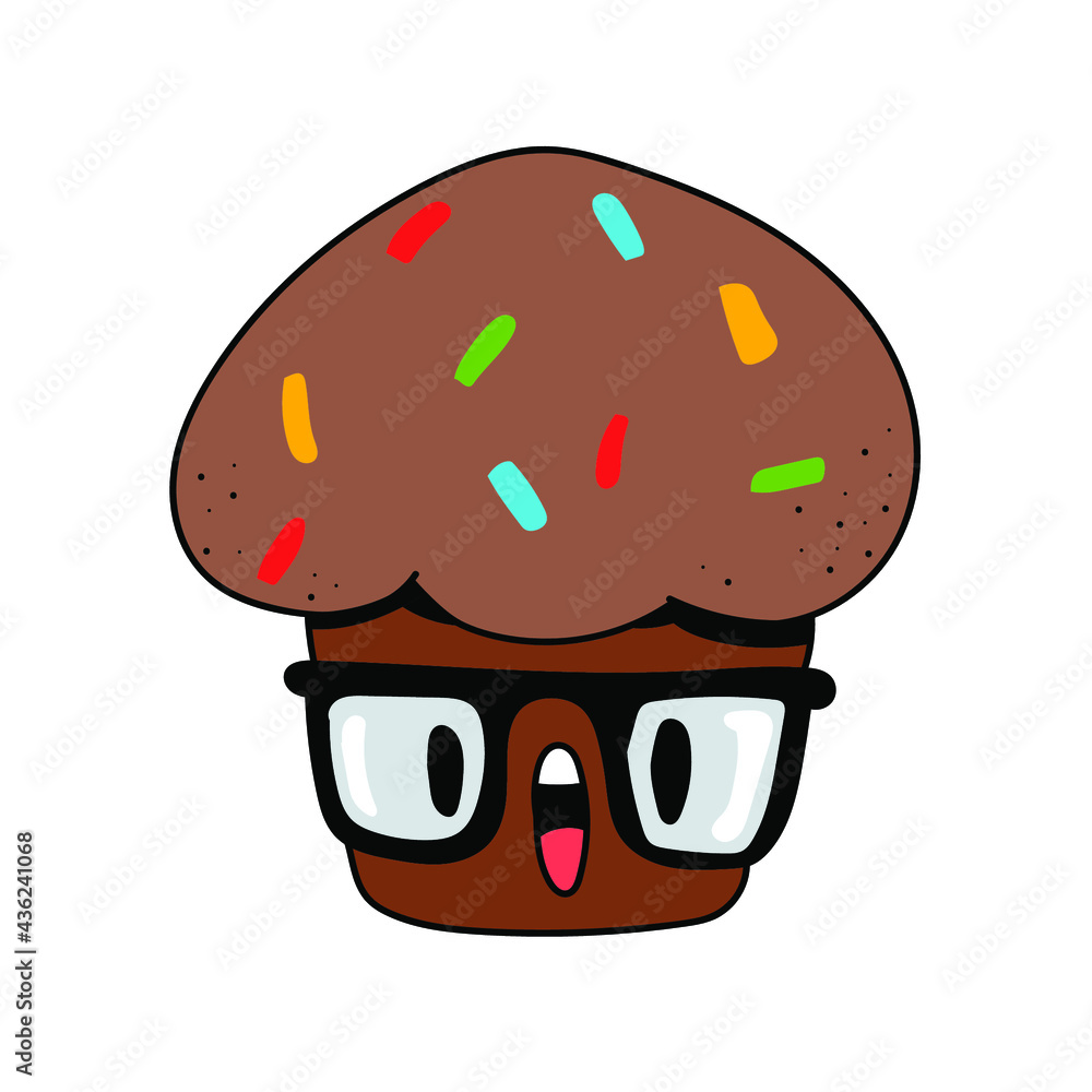 Cute cupcakes emoticons. Cartoon birthday clipart design, Love concept. Muffin Vector illustration. kawaii style with smiling faces, pink cheeks and winking eyes. food retro style in pastel colors Cute cupcakes emoticons. Cartoon birthday clipart design, Love concept. Muffin Vector illustration. kawaii style with smiling faces, pink cheeks and winking eyes. food retro style in pastel colors