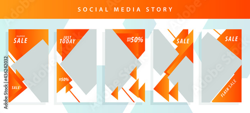 Banners Bundle Kit Set of Social Media Instagram Story. Geometric Stories Sale Banner Background ,Poster, Flyer, Coupon, Layout Composision Golden, Smartphone Templates Story editable eps 10 vector