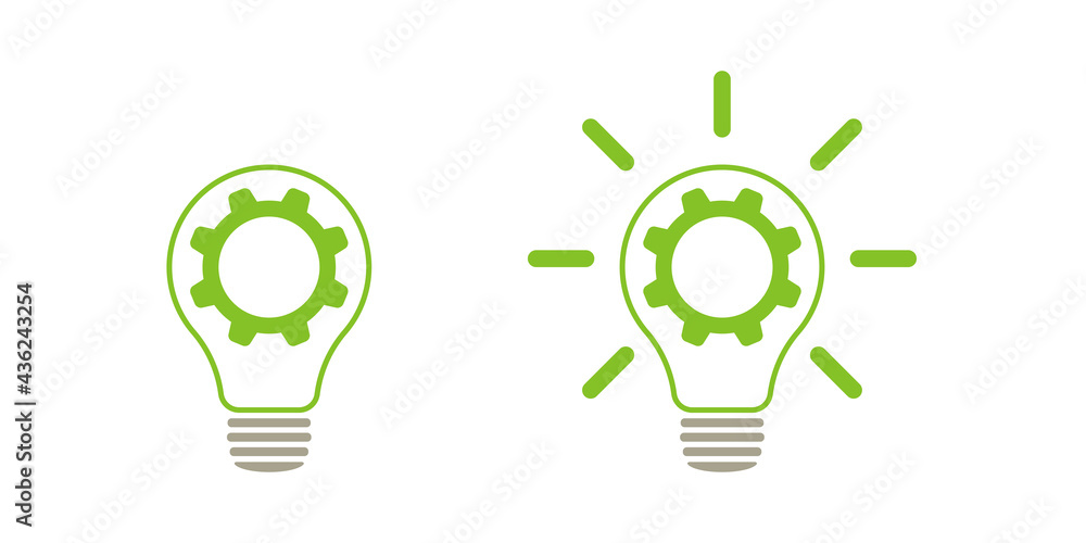 Lamp and Cogwheel - An innovative lamp and gear. Nature energy lamp light. Web design illustration. Lamp and Cogwheel - An innovative lamp and gear. Nature energy lamp light. Web design illustration.