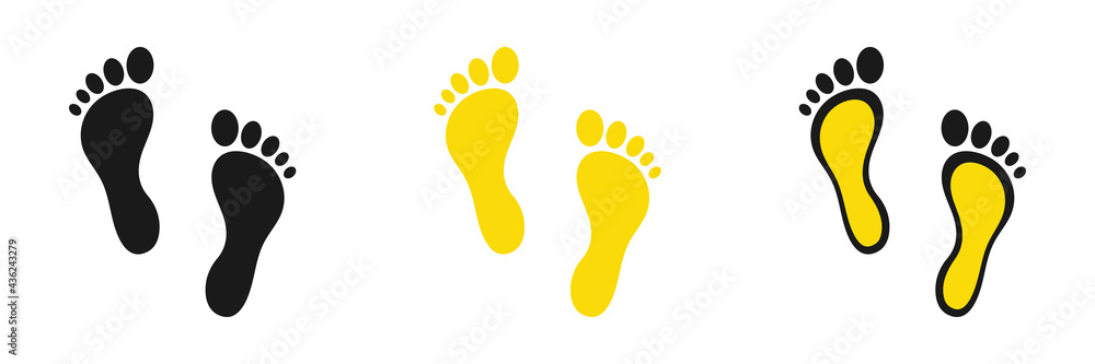 Set of web icons for feet flat design. Set of web icons for feet flat design.