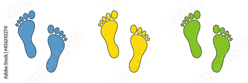 Set of web icons for feet flat design.