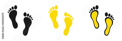 Set of web icons for feet flat design.