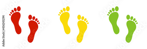 Set of web icons for feet flat design.
