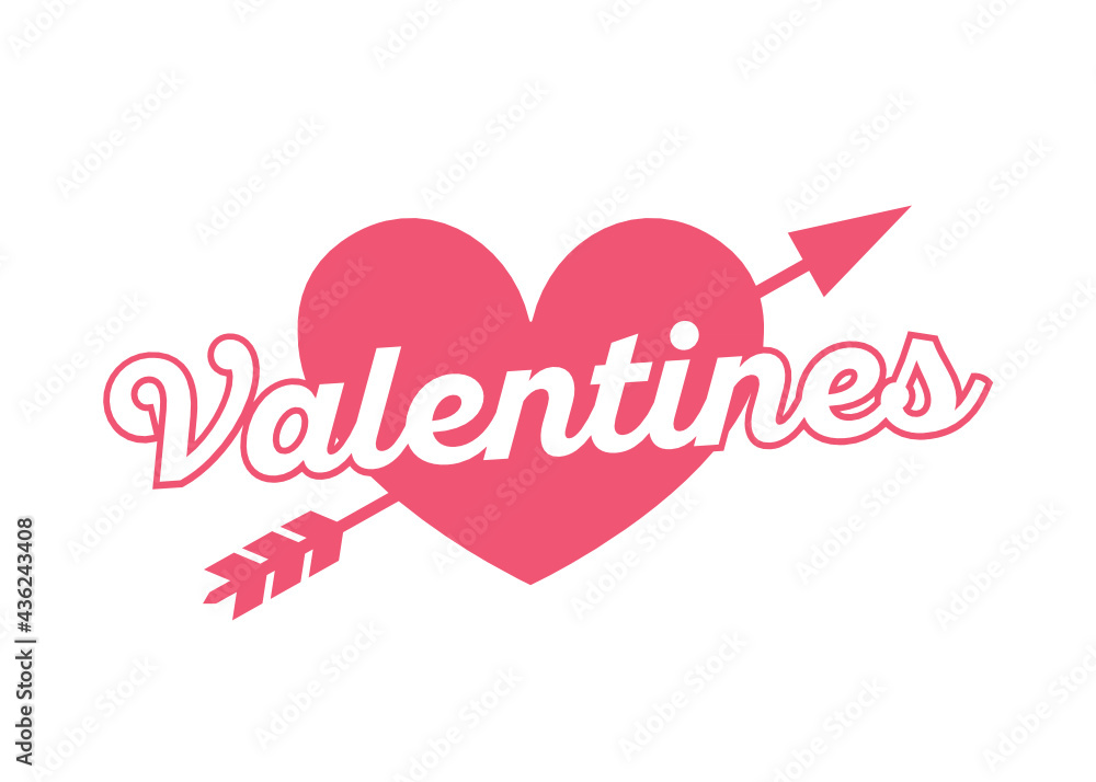 Valentine's Day Text, Valentine's Day Graphic, Happy Valentine's Day Background, Heart Icon, Heart and Arrow, Love Letter, Vector Illustration Valentine's Day Text, Valentine's Day Graphic, Happy Valentine's Day Background, Heart Icon, Heart and Arrow, Love Letter, Vector Illustration