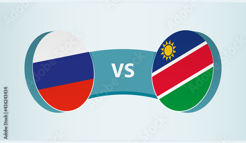 Russia versus Namibia, team sports competition concept.