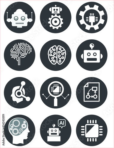 Simple Set of Robots and technology Related Vector Line Icons. Contains such Icons as Industrial Oven, Robot Manipulator, and more. Editable Stroke. 48x48 Pixel Perfect. Artificial Intelligence AI