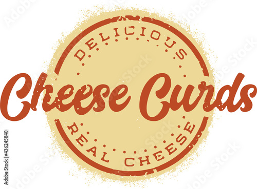 Cheese Curds Vintage Menu Design Food Stamp