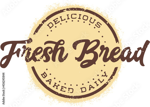 Fresh Baked Bread Vintage Menu Design Food Stamp