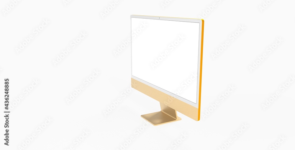 Realistic flat screen computer monitor 3de style mockup with blank screen isolated 3d Realistic flat screen computer monitor 3de style mockup with blank screen isolated 3d