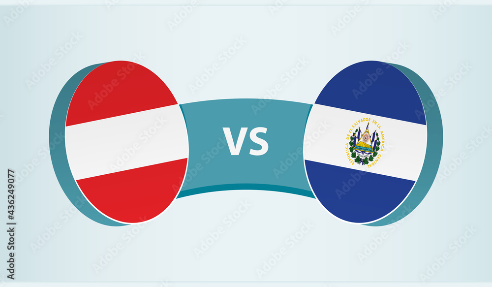 Austria versus El Salvador, team sports competition concept. Austria versus El Salvador, team sports competition concept.