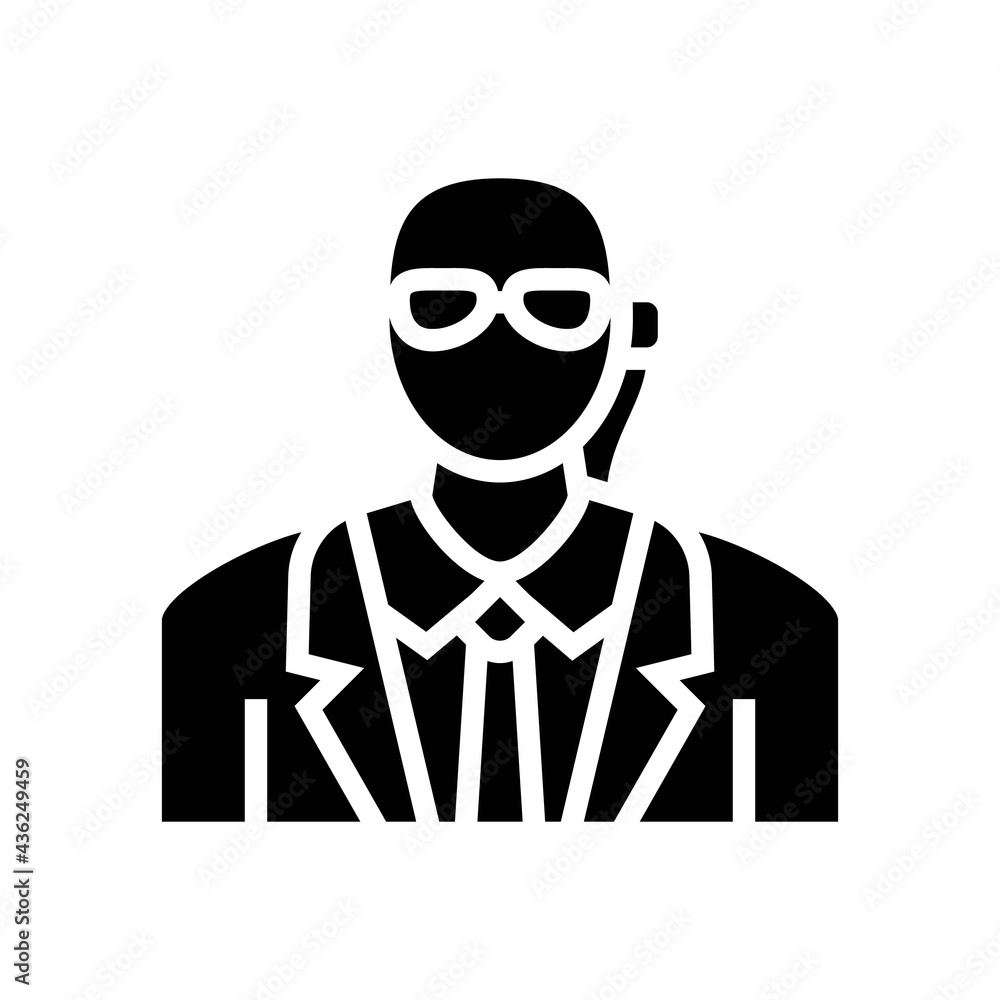 private security glyph icon vector. private security sign. isolated contour symbol black illustration