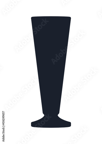 Footed pilsner beer glass icon. (Footed pilsner beer glass vector silhouette)
