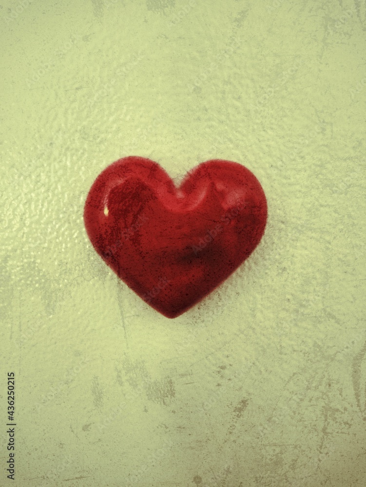 red heart on the wall