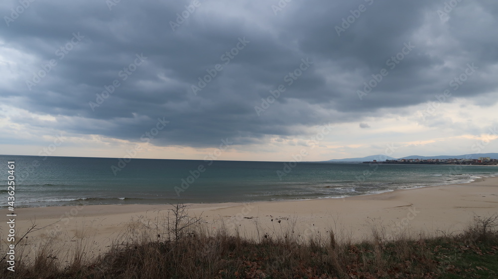 Winter beach of Black Sea