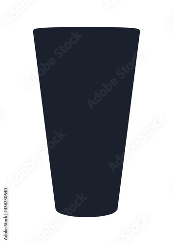 Conical pint beer glass icon. (Conical pint beer glass vector silhouette)