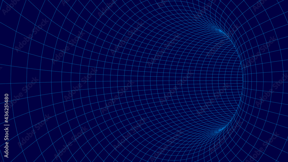 Abstract futuristic black hole tunnel. Vector digital perspective grid texture background. Vector illustration. Abstract futuristic black hole tunnel. Vector digital perspective grid texture background. Vector illustration.