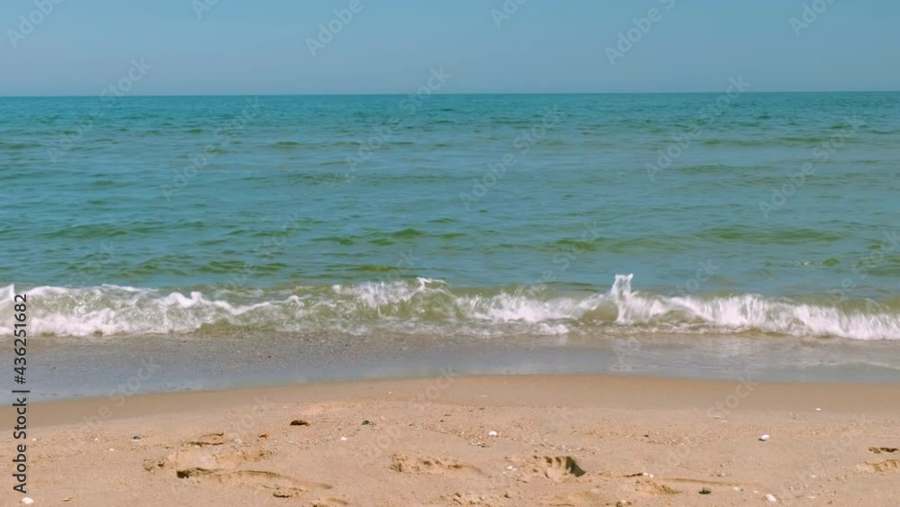 The roll of a small wave on the Black Sea. Sea view The roll of a small wave on the Black Sea. Sea view