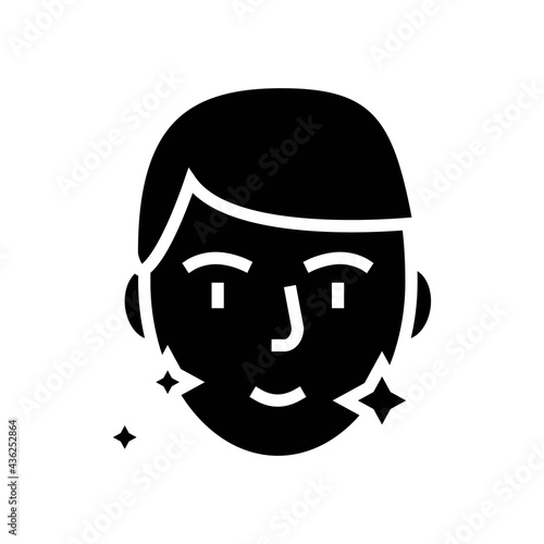 shaved face man glyph icon vector. shaved face man sign. isolated contour symbol black illustration