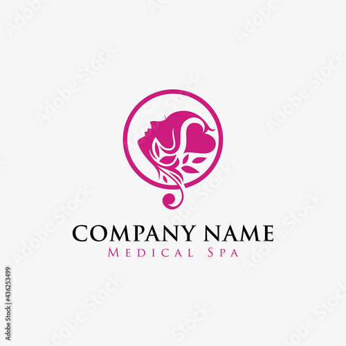 WOMEN'S FACE ILLUSTRATION LOGO MEDICAL SPA