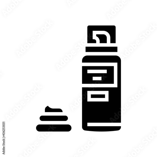 foam for shave glyph icon vector. foam for shave sign. isolated contour symbol black illustration