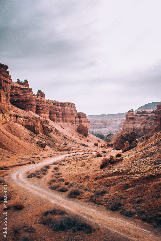 Fototapeta premium View of the Charyn canyon in the afternoon