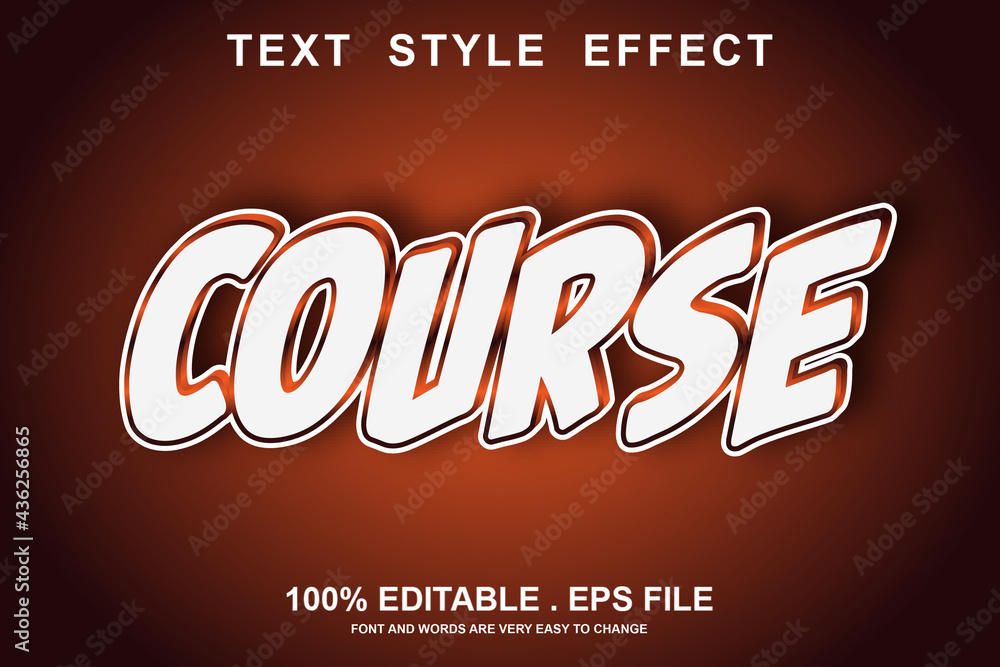 course text effect editable