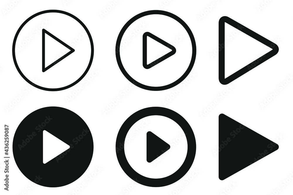 Play button collection isolated on white background. Png and editable vector EPS Play button collection isolated on white background. Png and editable vector EPS