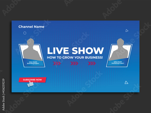 Live show business promotional youtube thumbnail & video thumbnail template.