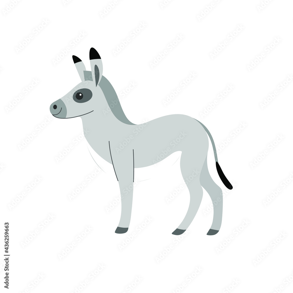 Cartoon donkey - cute character for children. Vector illustration in cartoon style. Cartoon donkey - cute character for children. Vector illustration in cartoon style.
