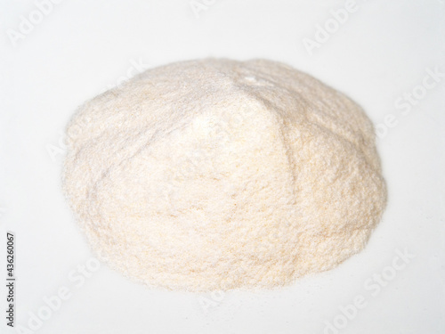 pile of Agar powder closeup on white