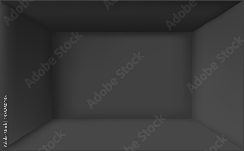 Empty black square niche vector mockup. Design template