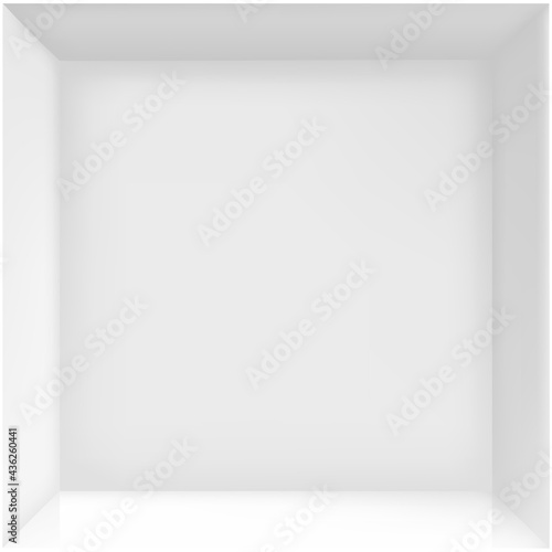 Empty bright square niche vector mockup