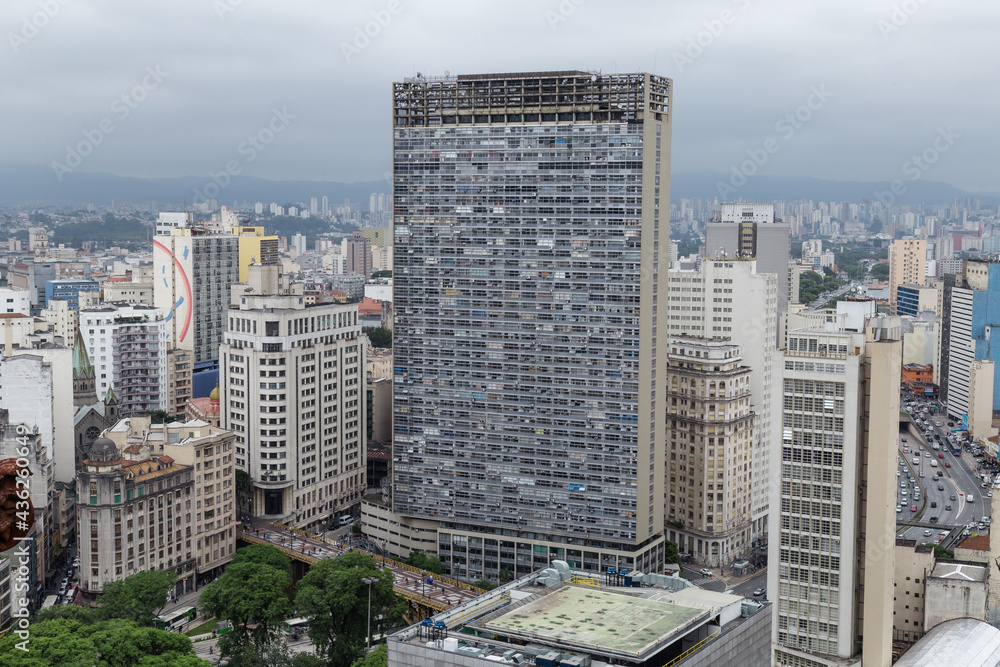 Fototapeta premium Vista panorâmica do centro da cidade de São Paulo
