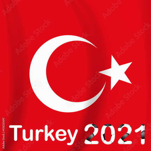 Football game background Turkey with flag. Championship. Vector Illustration
