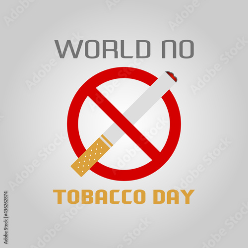 World No Tobacco Day Vector illustration With Cigarette & No Symbol