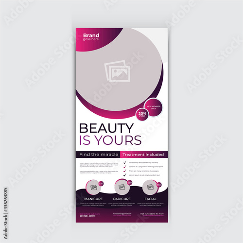 Modern Beauty Rack Card Template, Spa beauty salon dl flyer design