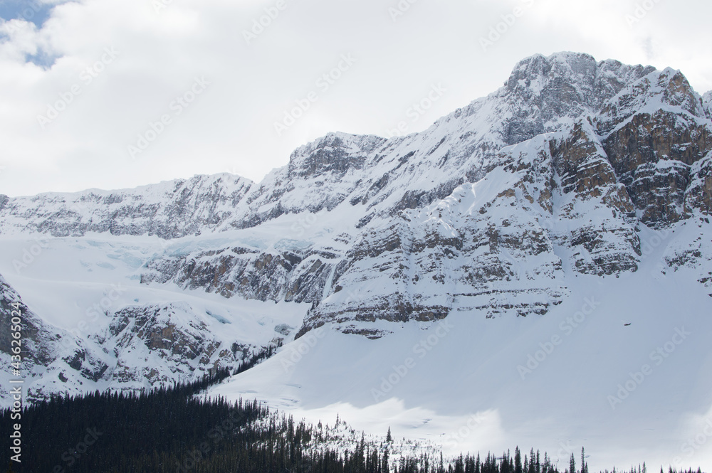 Snow Covered Mountain Range Peaks