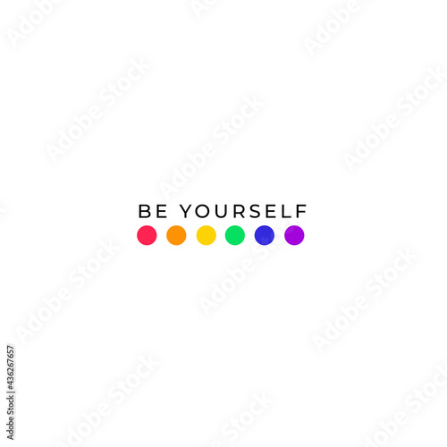 LGBT LGBTQ+ Pride Hearts and Slogans Social Media Post Template. Love is Love, Be Proud, Be Yourself. Hearts in LGBT Flag Colours. Vector Design Element for LGBT Pride Social Post, Square Banner, Logo