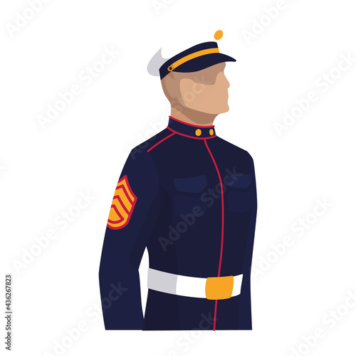 Isolated Navy man of USA