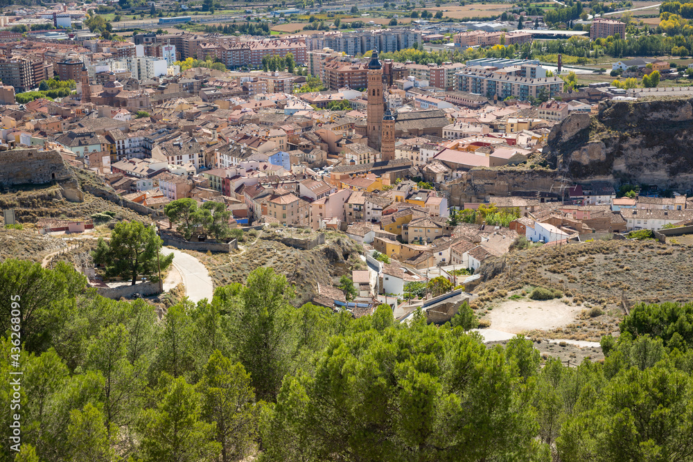 a view over Calatayud city, province of Zaragoza, Aragon, Spain