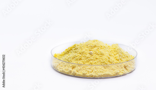 Foto Sulfur or sulfur is a chemical element used for sulfuric acid for batteries, gunpowder making and rubber vulcanization