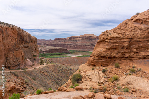 Colorado river running through canyon near Moab
