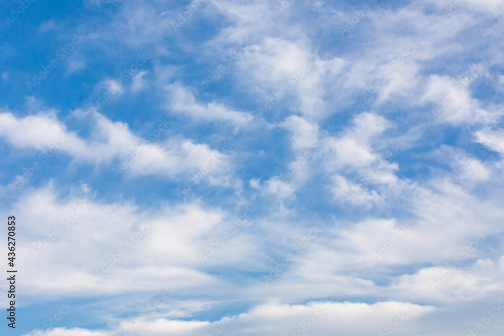 High clouds in blue sky in the Texas hill country.