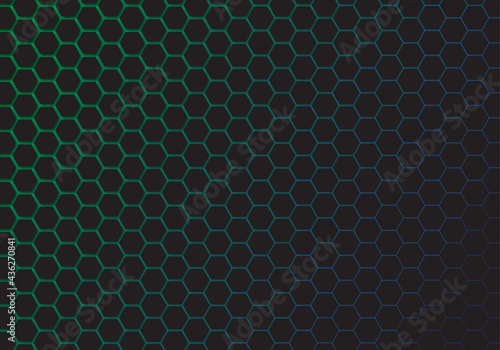 Abstract Technology background Hexagon Green-Blue gradient background