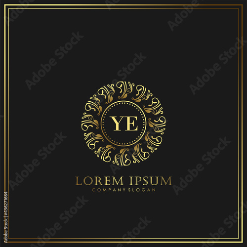 YE Initial Letter Luxury Logo template in vector art for Restaurant, Royalty, Boutique, Cafe, Hotel, Heraldic, Jewelry, Fashion and other vector illustration