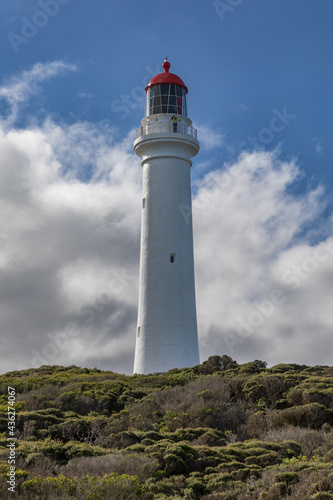 Split Point Lighthouse  being painted  - Aireys Inlet  Great Ocean Road  Victoria  Australia