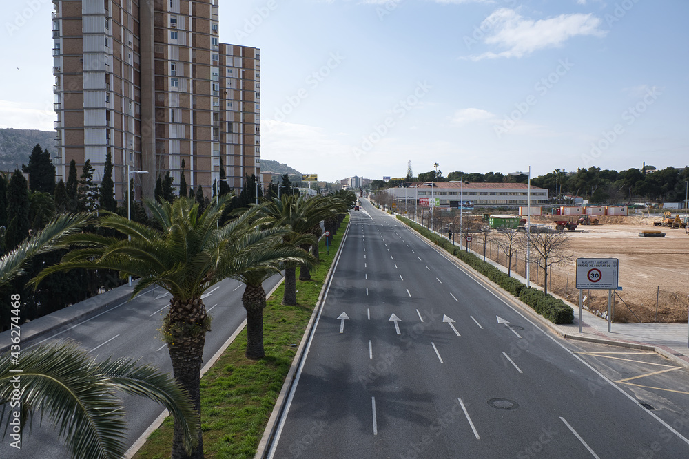 road in the city of Alicante, in the Valencian Community, Spain