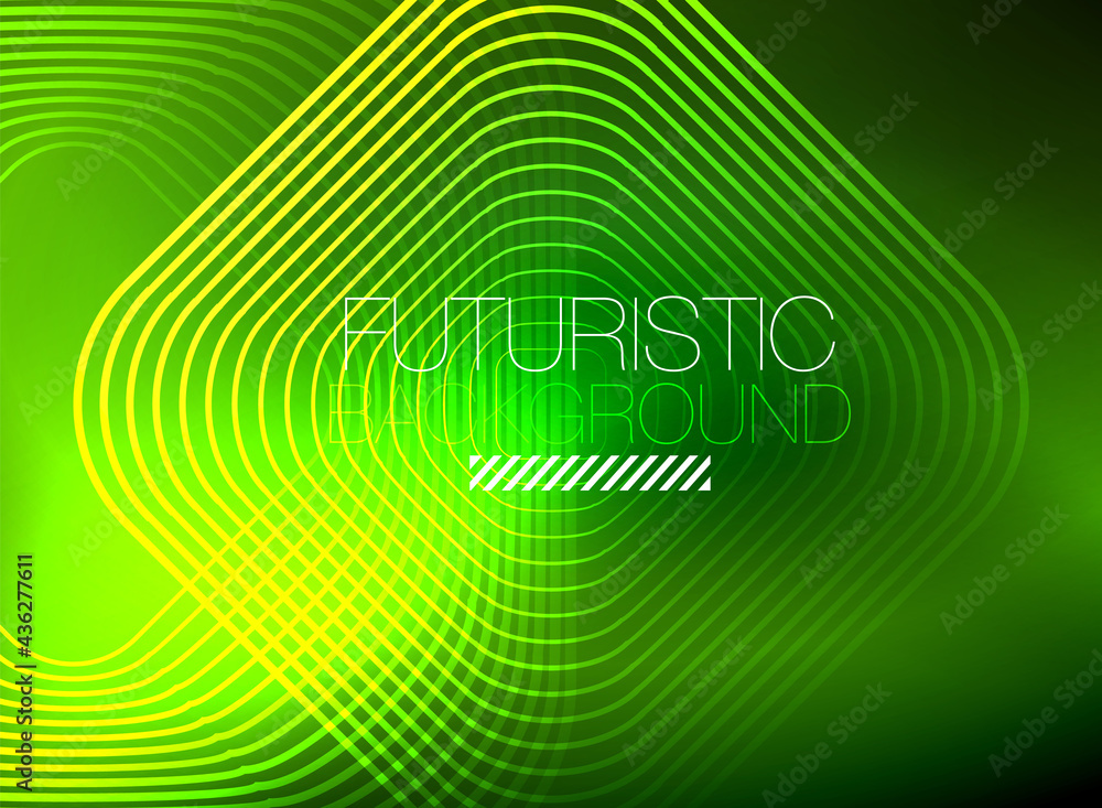 Neon color square shape lines abstract background. Shiny magic energy and motion concept, vector abstract wallpaper background Neon color square shape lines abstract background. Shiny magic energy and motion concept, vector abstract wallpaper background