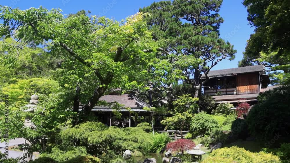Sunny view of the Japanese garden in Golden Gate Park Sunny view of the Japanese garden in Golden Gate Park