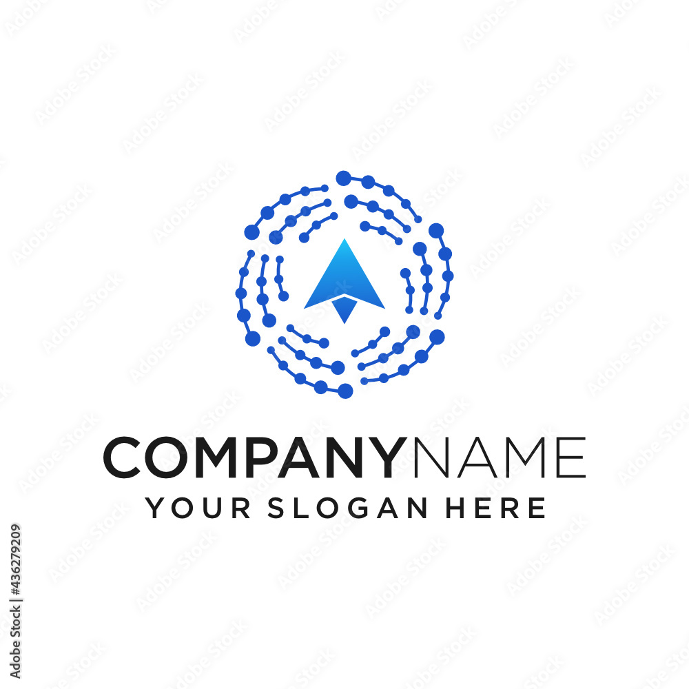 arrow bio digital circle logo design arrow bio digital circle logo design